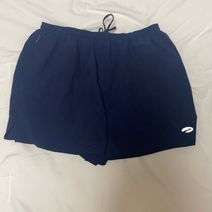 Men’s navy Brooks running shorts. Size XL